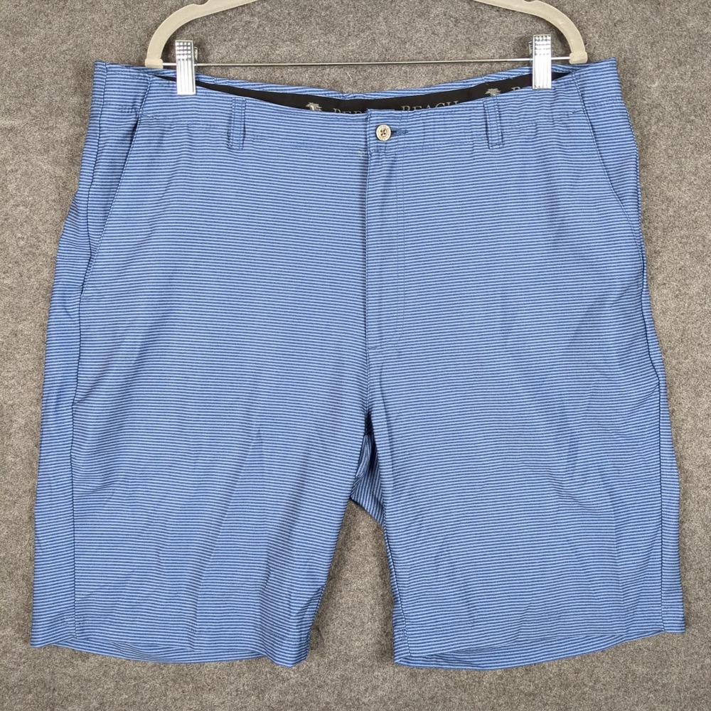 Pebble Beach Mens Performance Golf Shorts Blue White‎ Micro Stripe Size 40 - Picture 2 of 13